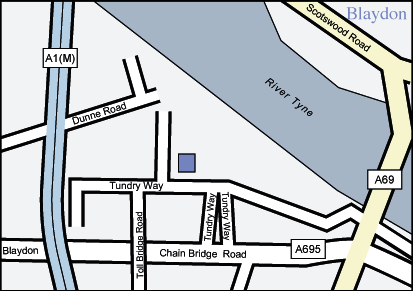location map for Blaydon Factory Shop